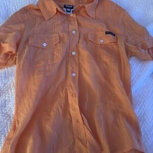 Dolce & Gabbana Vibrant Orange Button Down Shirt